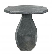 Noir AM-194BM - Polyhedron Side Table, Black Marble, 27.5"H AM-194BM