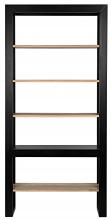 Noir GBCS129MTB - Winston Bookcase, Matte Black, Natural, 88"H GBCS129MTB