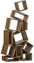 Noir GBCS156DW - Cubist Bookcase, Dark Walnut, 68"H GBCS156DW