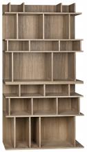 Noir GBCS196WAW - Rashi Bookcase, Washed Walnut, 85.5"H GBCS196WAW