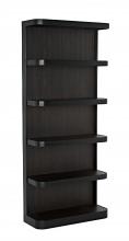 Noir GBCS237MTB - Dido Bookcase, Ebony Walnut, Black Metal, 75"H GBCS237MTB