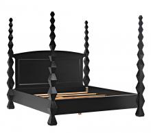 Noir GBED135EKHB - Brancusi Bed, Eastern King, Hand Rubbed Black