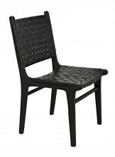 Noir GCHA277B - Dede Dining Chair, Black, Black Leather, 35"H GCHA277B