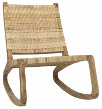 Noir GCHA282T - Las Palmas Rocking Chair, Natural, Peeled Rattan, 25.5"W GCHA282T