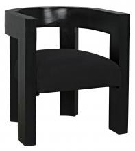 Noir GCHA306HB - Eros Dining Chair, Hand-Rubbed Black, Black Cotton Fabric, 28"H GCHA306HB