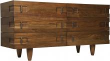 Noir GCON199DW - David Sideboard, 6-Drawer, Dark Walnut, 64"W GCON199DW