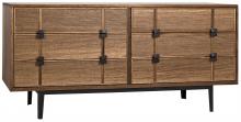 Noir GCON238MT - Bourgeois Sideboard, 6-Drawer, Dark Walnut, 66"W GCON238MT