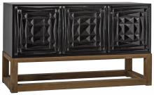 Noir GCON279HBT - Oliver Sideboard, 3-Door, Hand-Rubbed Black, 56"W GCON279HBT