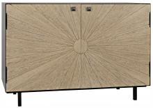 Noir GCON308BW - Ray Sideboard, 2-Door, Bleached Walnut, Matte Black Frame, 46"W GCON308BW