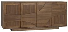 Noir GCON310DW - Collage Sideboard, 4-Door, Dark Walnut, 75"W GCON310DW