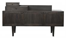 Noir GCON342EB - Hermes Sideboard, 2-Drawer, 3-Door, Ebony Walnut, 72"W GCON342EB