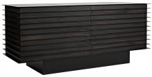 Noir GCON347EB - Elevation Sideboard, 6-Drawer, Ebony Walnut, Matte Black Accents, 68"W GCON347EB