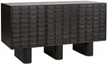 Noir GCON348EB - Vega Sideboard, 3-Door, Ebony Walnut, 60"W GCON348EB