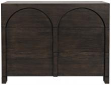 Noir GCON351EB - Verne Sideboard, 3-Drawer, Ebony Walnut, 40"W GCON351EB