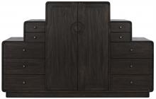 Noir GCON357EB - Nova Sideboard, 10-Drawer, 2-Door, Ebony Walnut, 77.5"W GCON357EB