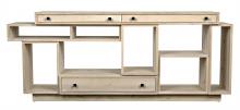 Noir GCON374BE - Harry Sideboard, 3-Drawer, Bleached, 79"W GCON374BE