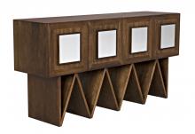 Noir GCON394DW - Jean-Michel Sideboard, 4-Door, Dark Walnut, 60"W GCON394DW