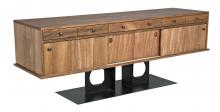 Noir GCON406DW - Wolf Sideboard, 5-Drawer, 4-Door, Dark Walnut, 82"W GCON406DW