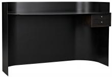 Noir GDES177MTB - Scarlett Desk, Ebony Walnut, Matte Black Frame, 54"W GDES177MTB