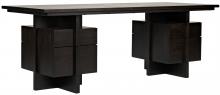 Noir GDES180EB - Bridge Desk, Ebony Walnut, 84"W GDES180EB