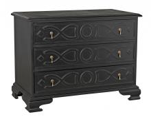 Noir GDRE136HB - Sofie Dresser, 3-Drawer, Hand-Rubbed Black, 40"W GDRE136HB