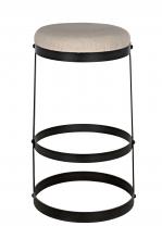 Noir GSTOOL118MTB-L - Dior Stool, Matte Black, Tan Light Linen, 31"H GSTOOL118MTB-L