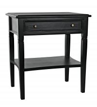 Noir GTAB247HB - Oxford Side Table, 1-Drawer, Hand Rubbed Black, 30"H GTAB247HB