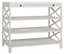 Noir GTAB252WH - Sutton Criss-Cross Side Table, 1-Drawer, White Wash, 30"H GTAB252WH