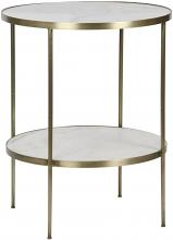 Noir GTAB278MB - Rivoli Side Table, Antique Brass, 30"H GTAB278MB