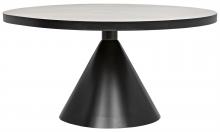 Noir GTAB523MTB - Cone Dining Table, Matte Black, 58.5"W (GTAB523MTB )