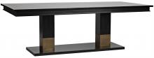 Noir GTAB551HB - Ravenko Dining Table, Hand Rubbed Black w/ Brass Accents, 90"W (GTAB551HB )