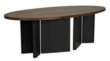 Noir GTAB589 - Savage Dining Table, Dark Walnut & Ebony, 96"W (GTAB589 )