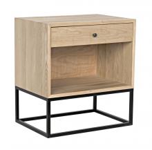 Noir GTAB672MTB - Garland Side Table, 1-Drawer, Waxed w/ Matte Black Base, 28"H GTAB672MTB