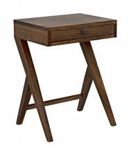 Noir GTAB686DW - Peter Side Table, 1-Drawer, Dark Walnut, 24"H GTAB686DW