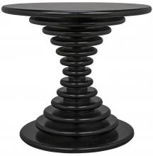 Noir GTAB851HB - Scheiben Side Table, Hand Rubbed Black, 25"H GTAB851HB