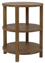 Noir GTAB862GT - Tier Side Table, Gold Teak, 26"H GTAB862GT