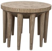 Noir GTAB914DM - Namaste Side Table, Distressed Mindi, 22"H GTAB914DM