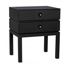 Noir GTAB944B - Andras Side Table, 2-Drawer, Black, 28"H GTAB944B