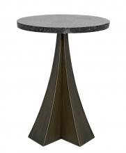 Noir GTAB954AB - Hortensia Side Table, Aged Brass, Black Marble Top, 24"H GTAB954AB