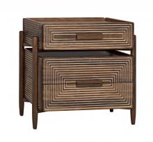 Noir GTAB970DW - Savino Side Table, 2-Drawer, Dark Walnut, 30"H GTAB970DW