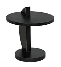 Noir GTAB972HB - Reed Side Table, Hand Rubbed Black, 25"H GTAB972HB