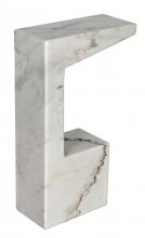 Noir GTAB978W - Aero Side Table, White Marble, 30"H GTAB978W