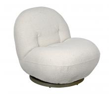 Noir LEA-C0462-01-1D - Artemis Lounge Chair, Antique Brass, Boucle Off-White Fabric, 29"H LEA-C0462-01-1D