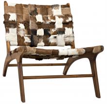 Noir SOF292 - Kamara Chair, Natural, Black, Brown & White Cowhide, 28"H SOF292