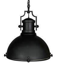 Noir LAMP334MTB - Metal Marine Pendant, 1-Light, Matte Black, 21"W LAMP334MTB