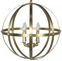 Noir LAMP353MB - Alchemy Chandelier, 4-Light, Antique Brass, 27"W LAMP353MB