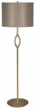 Noir LAMP515MBSH - Ridge Floor Lamp, 1-Light, Antique Brass, Styrene Tan Cotton Shade, 67.5"H LAMP515MBSH