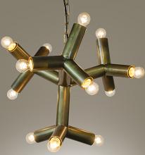 Noir LAMP531MB - Snow Flake Chandelier, 12-Light, Antique Brass, 22"W LAMP531MB