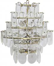 Noir LAMP560MB - Mystic Chandelier, 6-Light, Antique Brass, Textured Glass, 23.5"W LAMP560MB