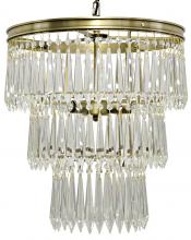 Noir LAMP566MB - Venice Chandelier, 3-Light, Antique Brass, 17"W LAMP566MB